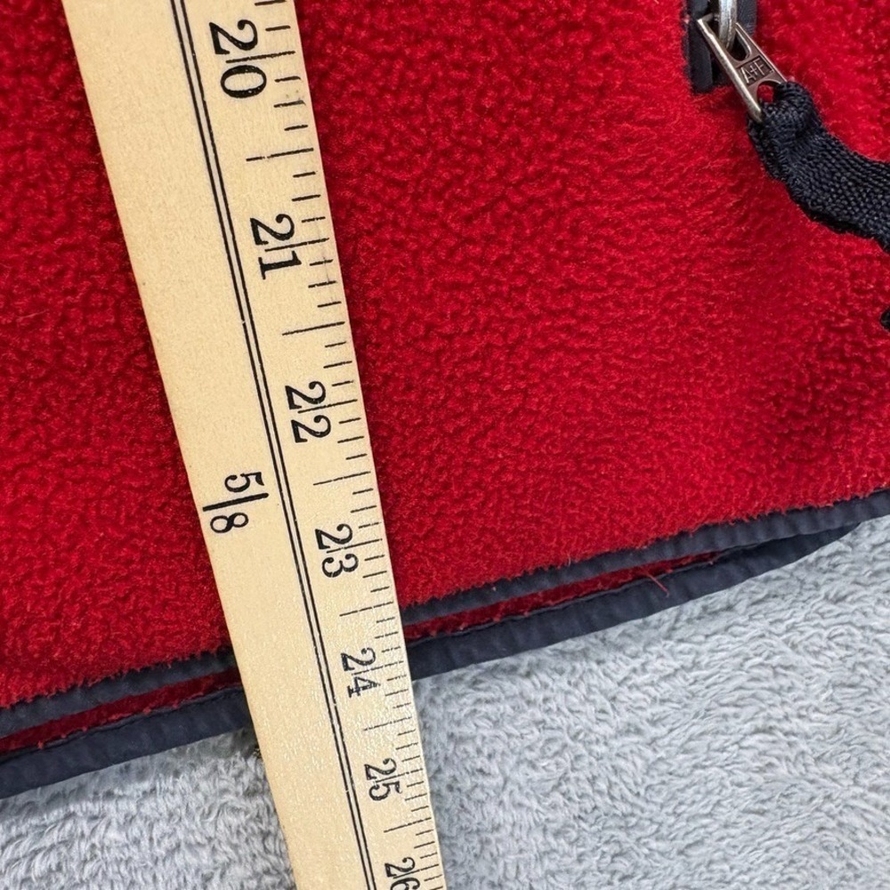 Vintage Abercrombie & Fitch Vest Mens Large Red Blue 1892 Zip Fleece Y2K - Picture 7 of 11